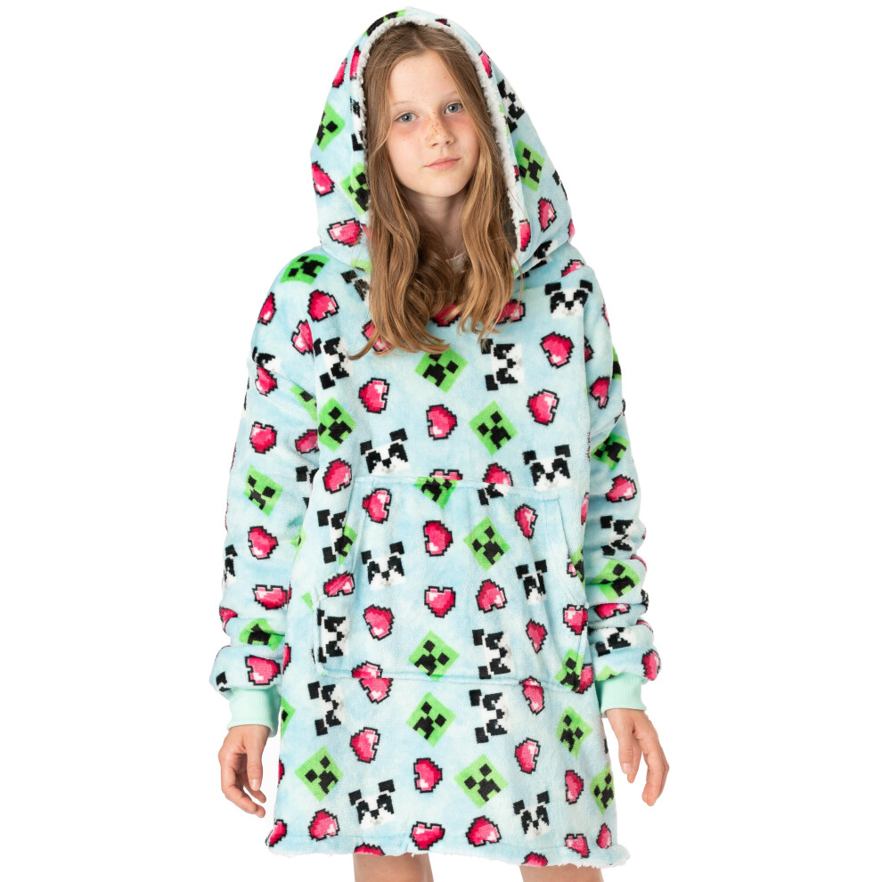 Minecraft Blanket Hoodie (Girls Blue)