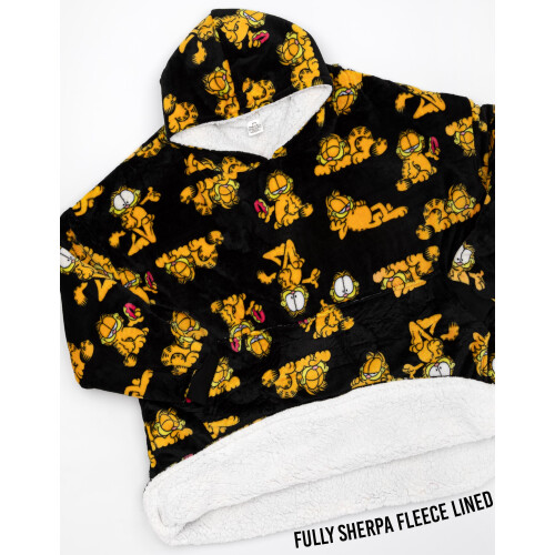 Garfield Blanket Hoodie (Unisex Black) 2