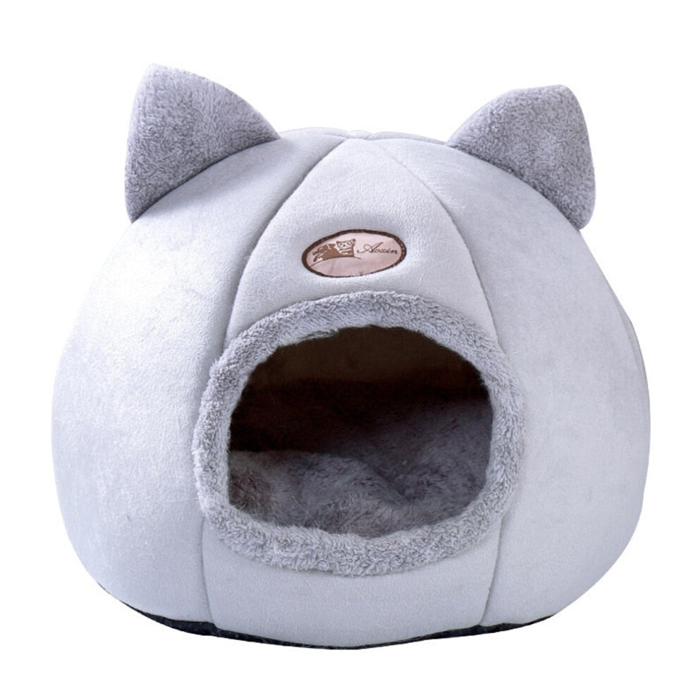 (M (33x33x33cm)) Comfortable Deep Sleeping In Winter Spring Kennel Kitten Bed Basket For House Cats Dogs Products Pet Tent Cozy Cave Beds