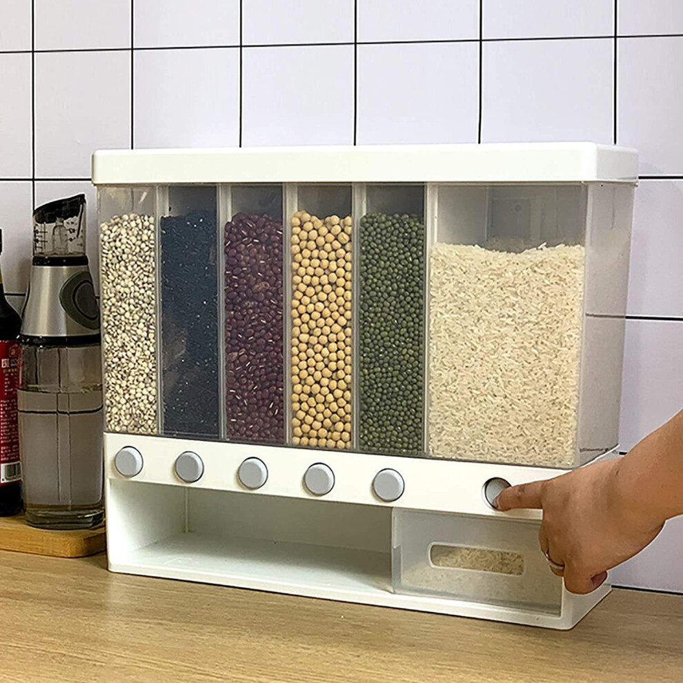 Wall Mounted Cereal Dispenser Kitchen Storage with Measuring Cup