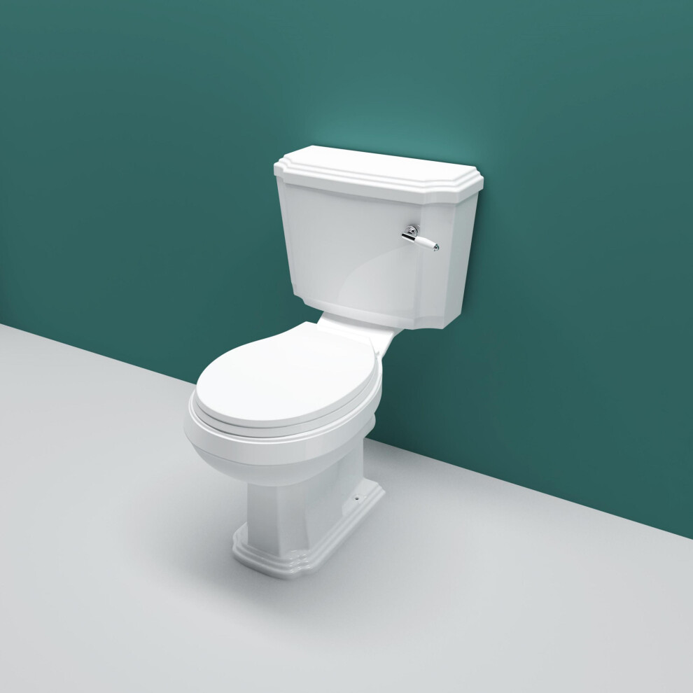 AICA Bathroom Traditional Victorian Style Close Coupled Toilet Pan Cistern Seat