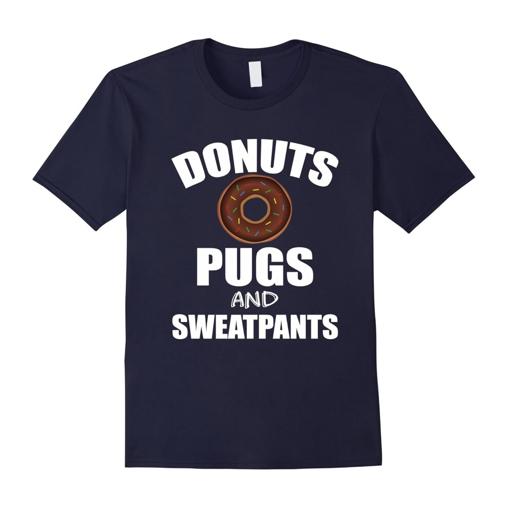 (S) FUNNY DONUTS PUGS SWEATPANTS T-SHIRT Dog Lovers Gift-Father's Day