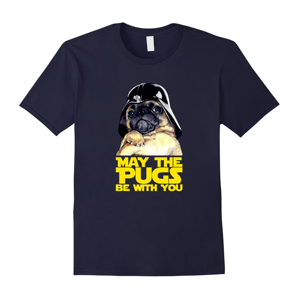 (S) May The Pugs Be With You T-Shirt, funny Pug Dog Lovers Gift-Father's Day