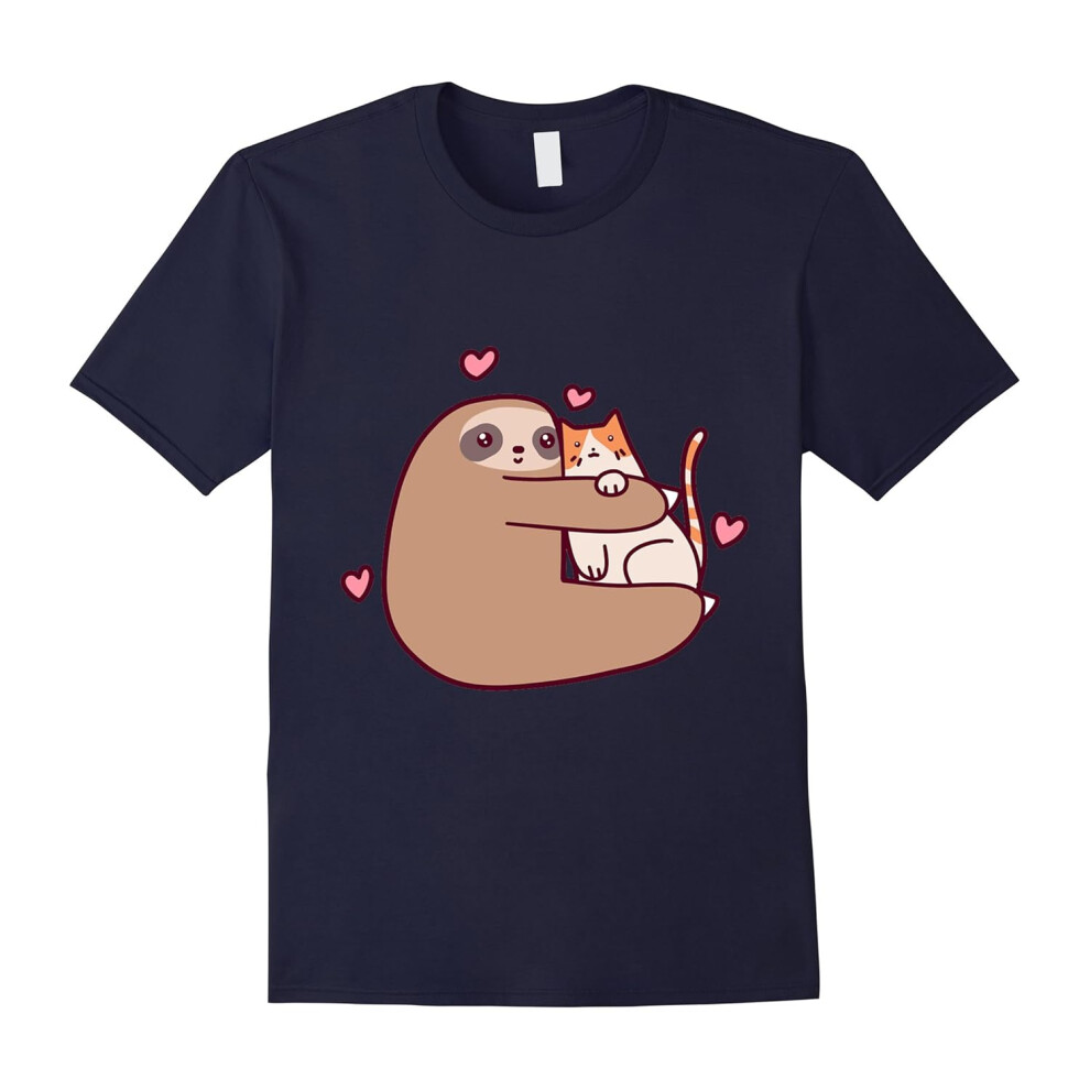 (XL) Sloth Loves Cat â Unisex T-Shirt-Father's Day