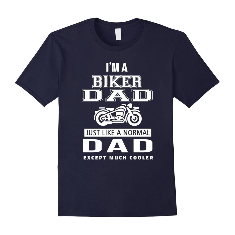 (M) Men's Biker Dad T-Shirt for MotorcyFather's Daye and Chopper Rider Father-Father's Day