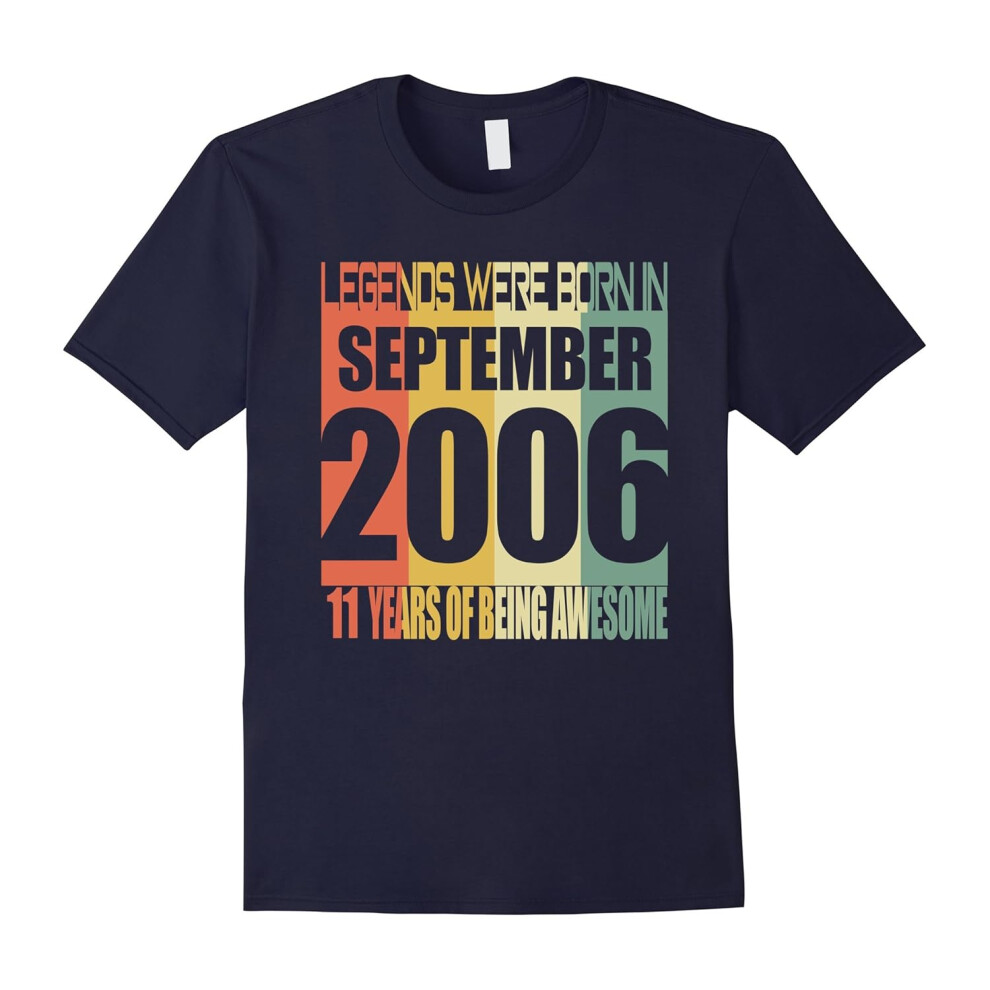 (XL) Legends Born In September 2006 T-shirt 11th Birthday Gifts-Father's Day