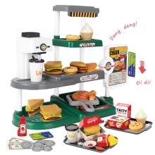 Supermarket Fast Food Toy Playset for Kids 3-6 – Complete Pretend Shopping Set with Cash Register, Food Items & Baskets