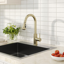 (Gold) Retractable Commercial Pull out Kitchen Tap Mixer Tap Faucet