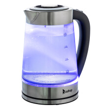 2L Electric Kettle Glass 360 Blue LED Illuminated Auto Shut Off Jug