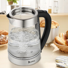 2L Electric Kettle Glass Fast Boil Blue LED Illuminated Portable Jug 2000W