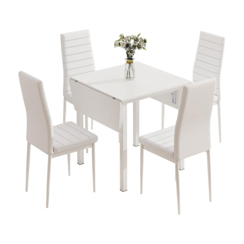 JEFFORDOUTLET Dining Table and Set of Chairs 2