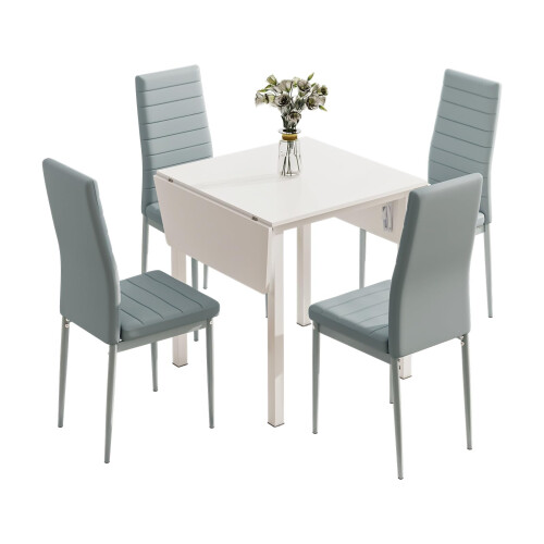 JEFFORDOUTLET Dining Table and Set of Chairs 2