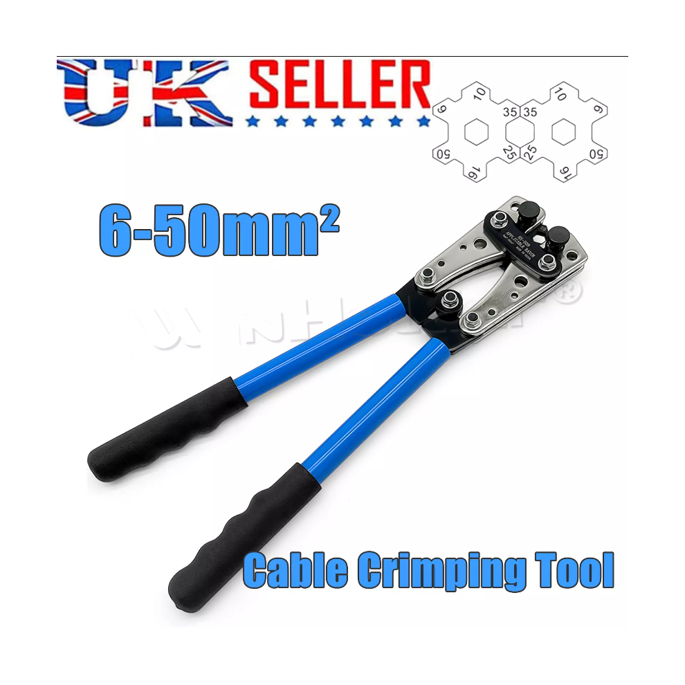 Battery Cable Crimping Tool Wire Lugs Crimper Terminal 6mmÂ²-50mmÂ²