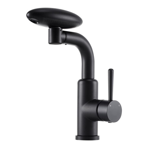 Living And Home (Black) G1/2 Pull-out Sprayer Retractable Kitchen Faucet Kitchen Tap with 4 Modes 2