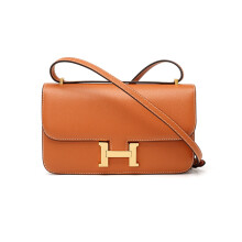 (Brown) 2024 H-buckle Kangkang bag European and American fashion 26cm palm print high-end small square bag single shoulder crossbody versatile women's bag