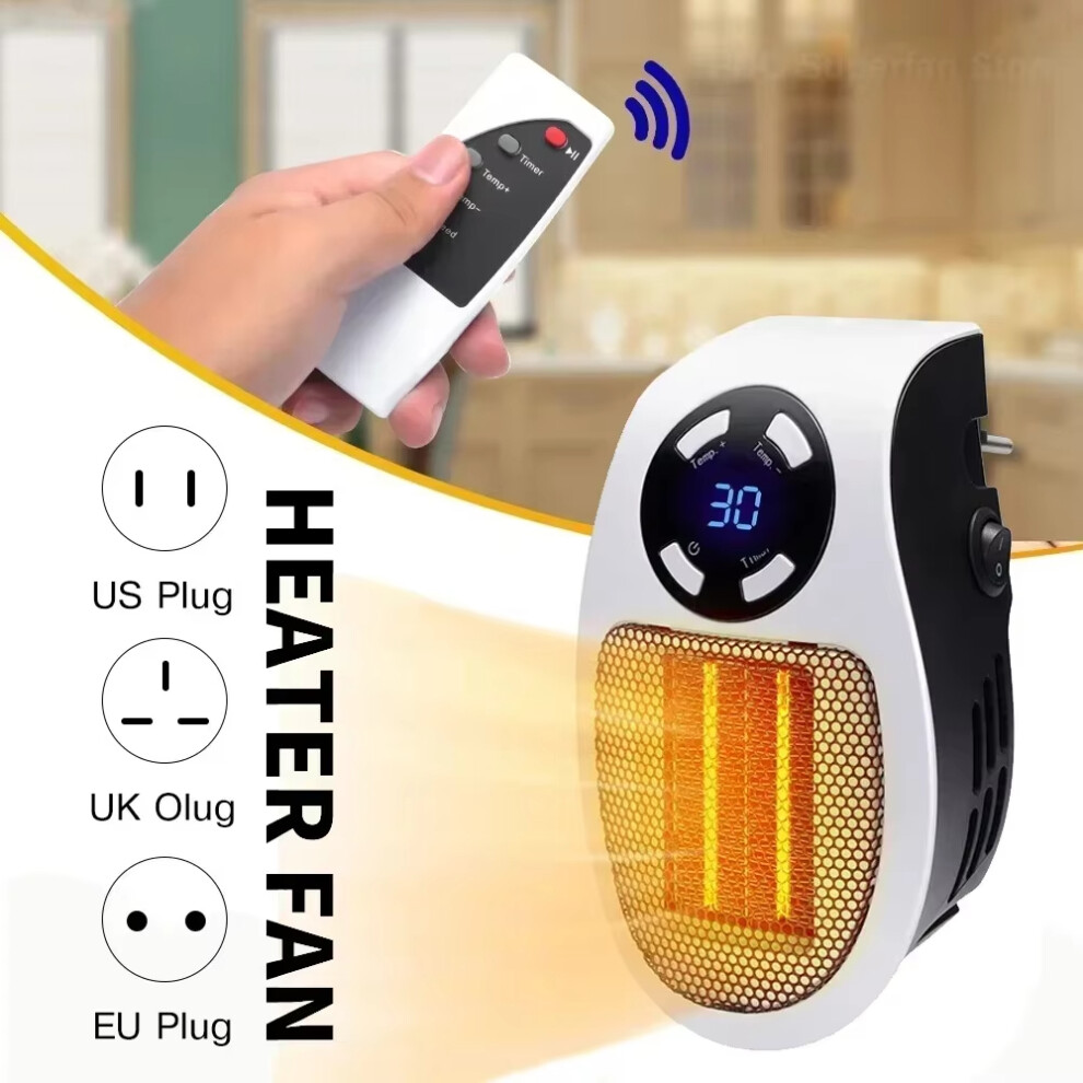 Mini Wall Plug Fan Heater with Remote Control 500W