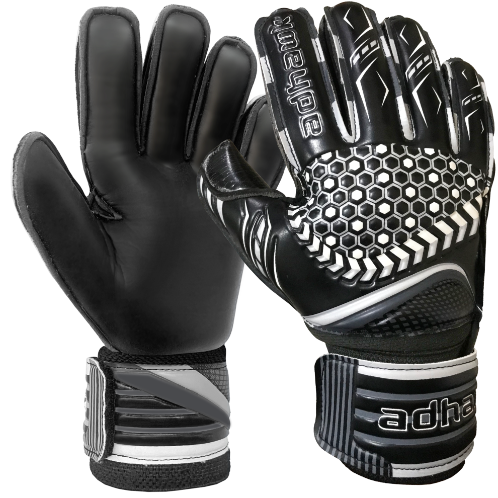 (Black, 10 - Adult - L) Goalkeeper Gloves - Finger Spine Protection