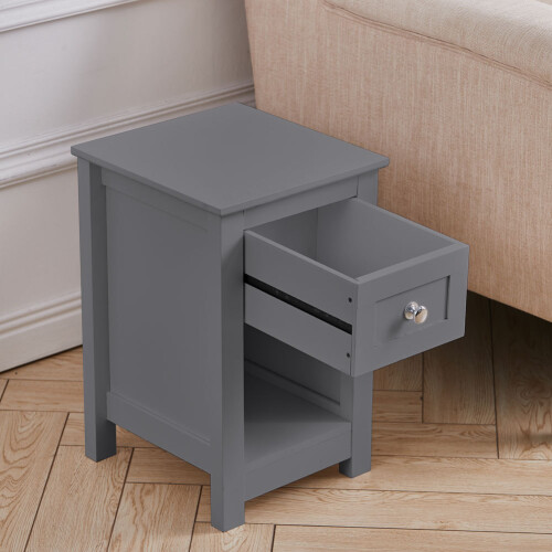 Living And Home (Grey) Small Side Table with Drawer for Living Room 2