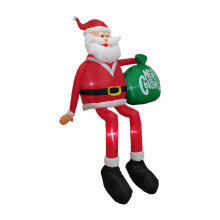 (UK PLUG) 8FT Christmas Inflatables Climbing Santa Outdoor Decorations Christmas Decorations with LED for Blow Up Yard Xmas