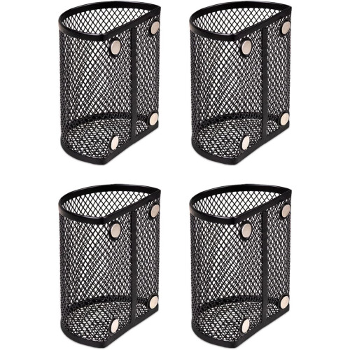 4-Pack Magnetic Pen Holder Set Pencil Locker Organizer School Office