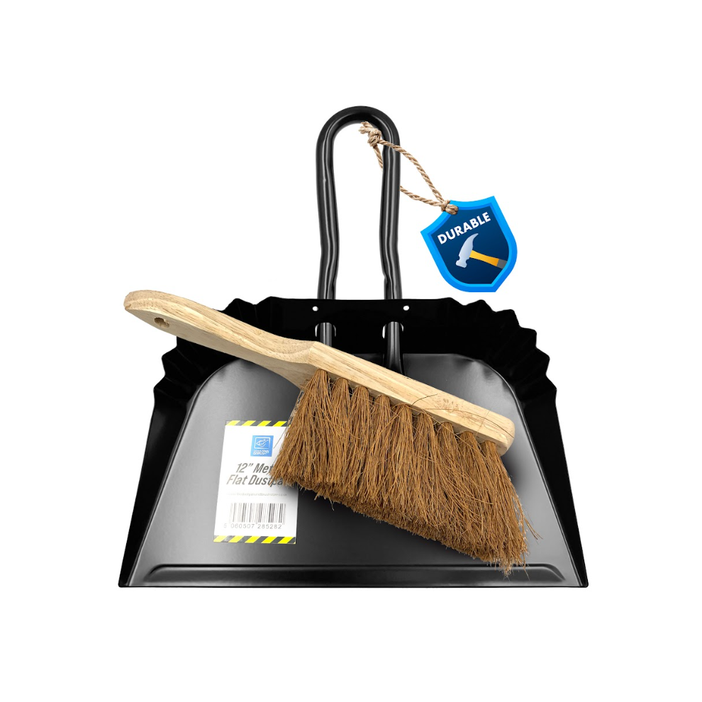Dustpan and Soft Brush Set Heavy Duty Wide Dust Hand Cleaning Garden