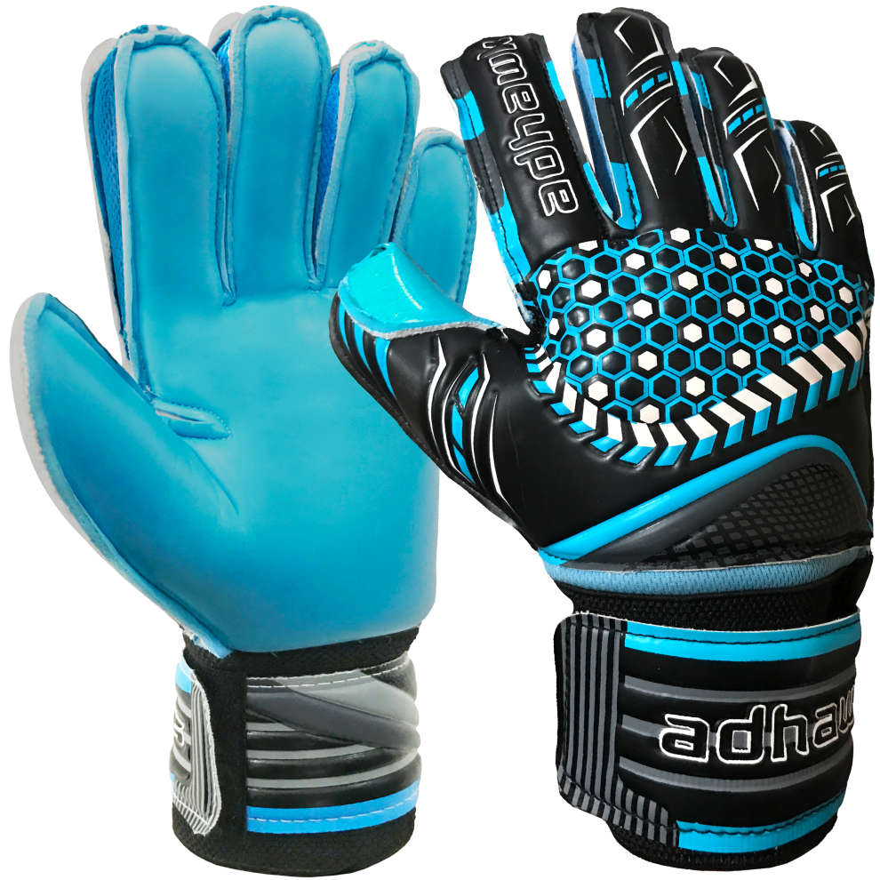 (Blue, 10 - Adult - L) Goalkeeper Gloves - Finger Spine Protection