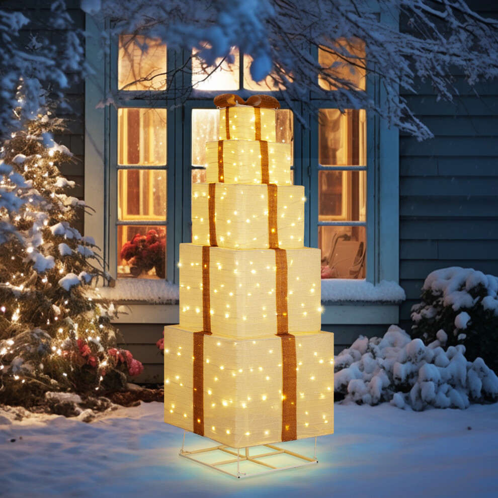 6FT Giant Christmas Lighted Pop-up Gift Boxes Decorations for Holiday Party Yard