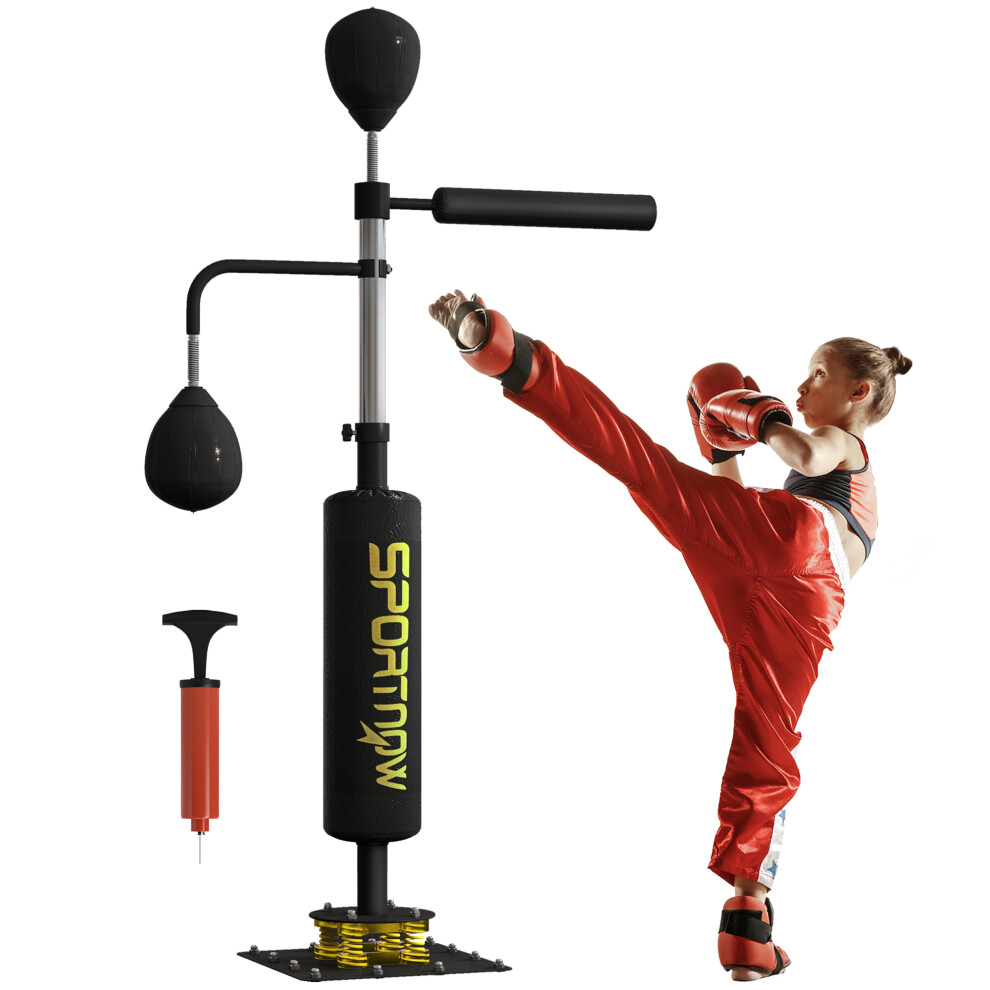 SPORTNOW Boxing Bag, Freestanding Punching Bag With Reflex Bar, Speed Balls