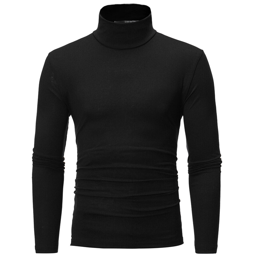 (white, XXXL) Men Turtleneck Long Sleeve Shirts Solid Undershirt Lightweight Base Layers Thermal Underwear Sweater Pullover Tops 2025-image-OPC-PFHHYVR-NEW