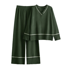 (green, One Size) Sweaters for Women Plus Size Fashion Knitwear Set 2024 Autumn and Winter New Relaxed Pullover Sweater Two Piece Set
