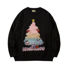 (a, S) Winter Women's Christmas Sweater 2025 Sweater Slim Red Wine Glass Pattern Cardigan Collar Pleated Long Sleeve Shirt Fashion Top