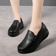 (black, 4.5(35)) Ladies Slope Heel Shoes Soft Cushion Comfortable Nurse Shoes Women's Shoes Mother's Shoes Work Shoes