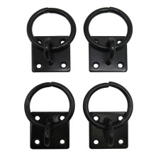 (Pack of 4, Black) Horse Tie Rings on Plates (Choice or Colour & Qty)