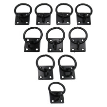 (Pack of 10, Black) Horse Tie Rings on Plates (Choice or Colour & Qty)