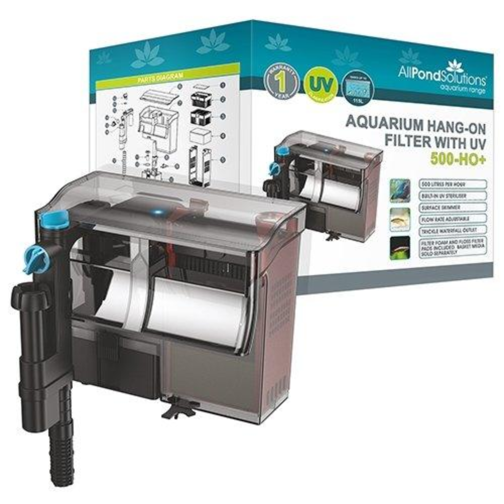 AllPondSolutions Aquarium Hang on Filter 500 L/H + 5W UV - 500-HO+