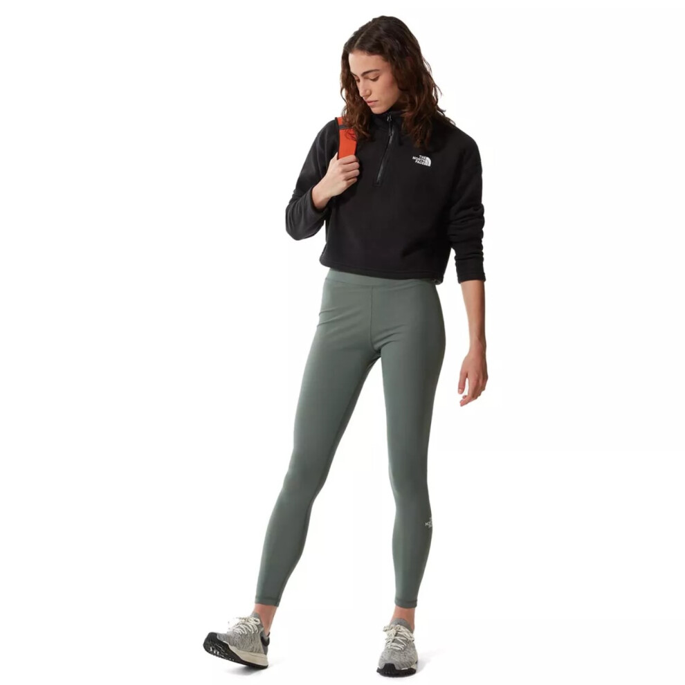 (S) The North Face Womens 100 Glacier Fleece Cropped Â¼ Zip Top in Black