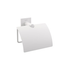 Cosmic Wall Mounted Toilet Roll Holder with Durable Metal Matte Finish White