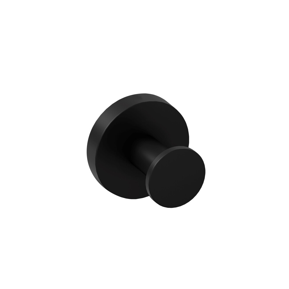 COSMIC Start Circular and Contemporary Design Wall Hook. Towel Hook with Screw Attachment. Matte Black Color Metal Bathroom Accessory - Image 2