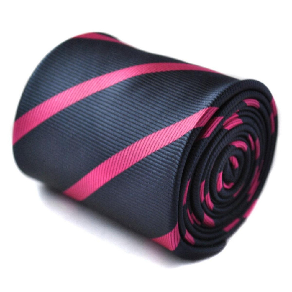 navy blue and hot pink club striped tie