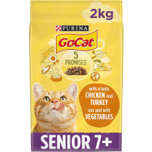 (2 kg (Pack of 4)) Go-Cat Senior Chicken & Veg Dry Cat Food 2kg, Pack of 4