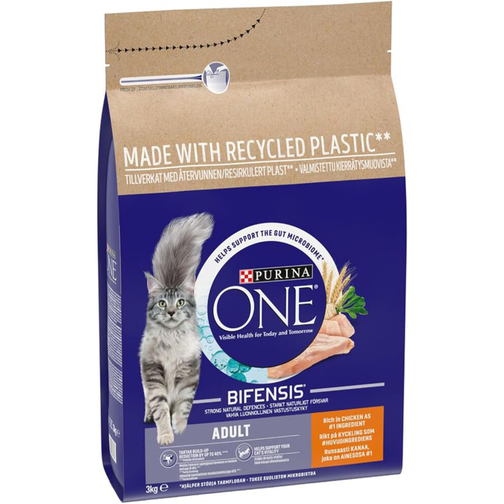 Purina ONE Adult Dry Cat Food Rich in Chicken 6kg, Packaging may vary