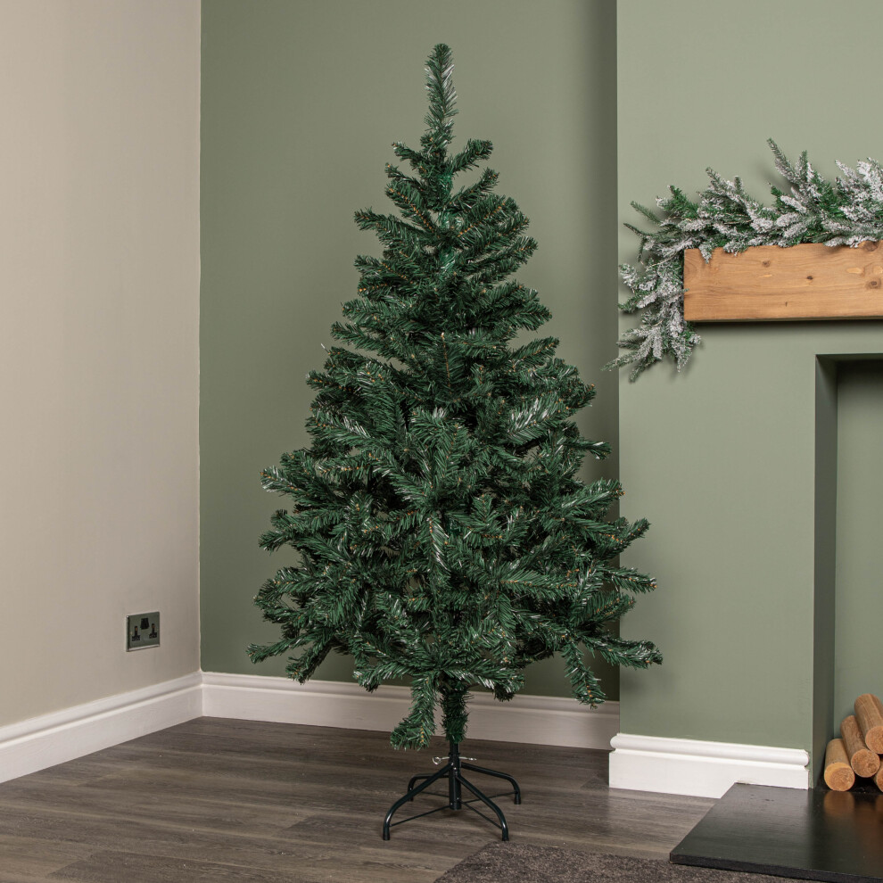 5ft (1.5m) Green Christmas Tree with Green Metal Stand and 329 Tips