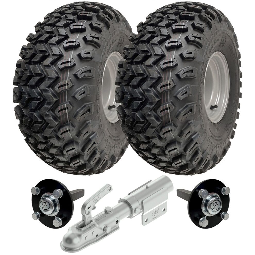 22x11.00-8 Utility ATV Quad Trailer Kit P334 Wheels Axles & Swivel Hitch 900kgs-image-OPC-P52KHQD-NEW