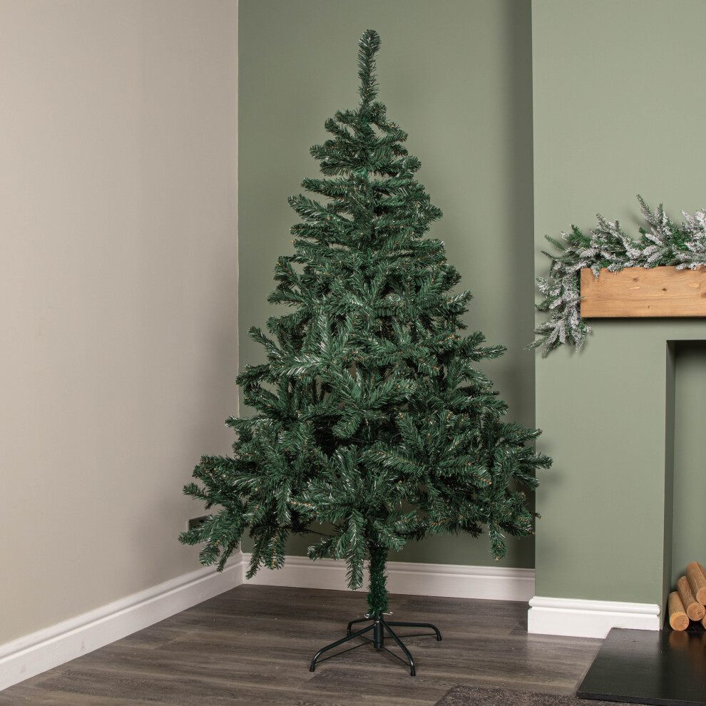 6ft (1.8m) Green Christmas Tree with Green Metal Stand and 497 Tips
