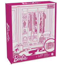 Barbie skabsleges?t med 3 outfits 3 par sko 2 punge Halsk?de og solbriller tilbeh?r 5 hangarer Leget?j til 3 til 8 ?r gammel