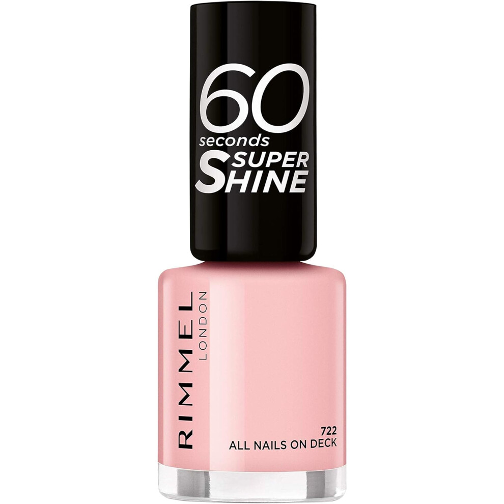 (Rimmel 60 Seconds Super-Shine Nail Polish, All Nails On Deck, 8ml) Rimmel London Super Shine 60 Seconds Nail Polish, 155 Beach Breeze Please, 8ml