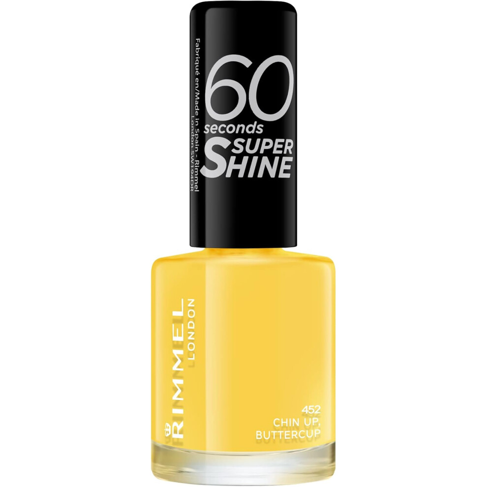 (Rimmel 60 Seconds Super Shine Nail Polish - 8 ml, Chin Up Buttercup) Rimmel London Super Shine 60 Seconds Nail Polish, 155 Beach Breeze Please, 8ml