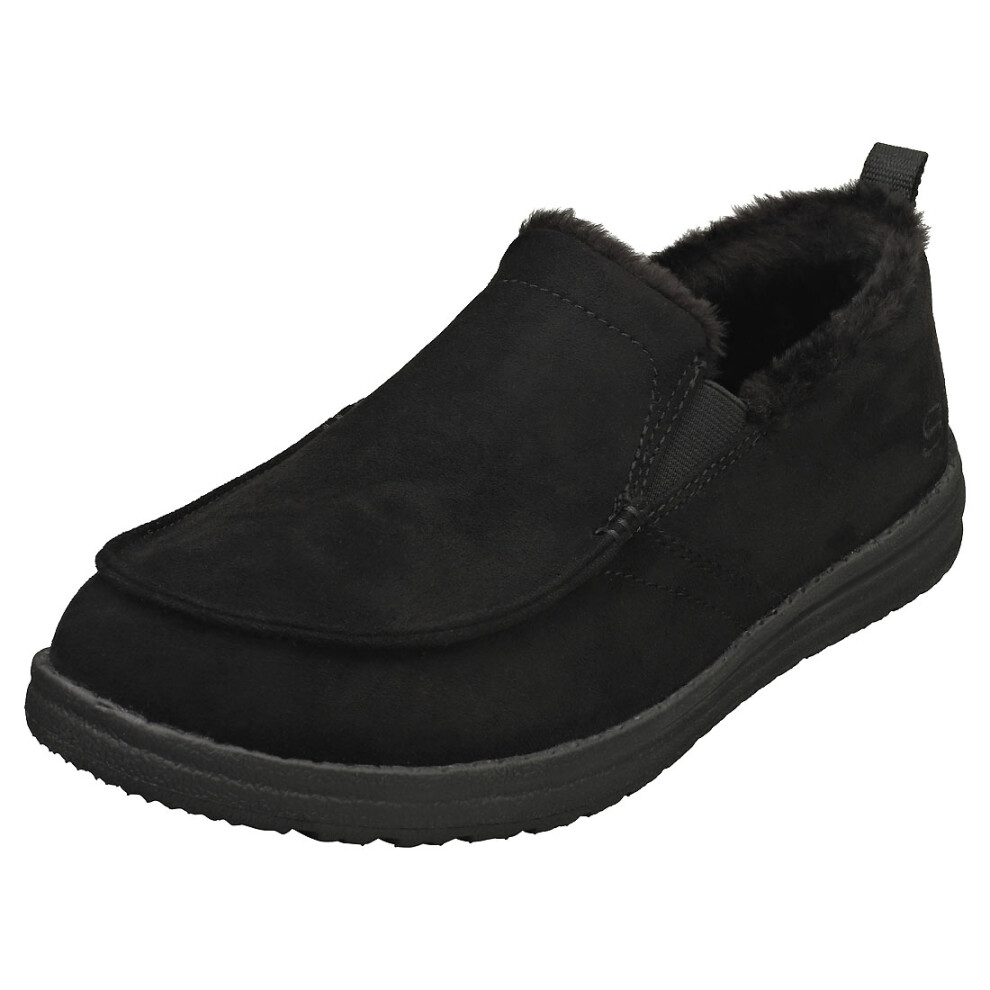 (10) Skechers Melson Mens Slippers Shoes in Black