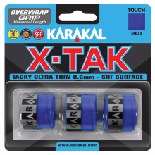 (Blue) 3x Karakal XTAK Overgrip 0.6mm For Tennis Badminton Squash Racketball