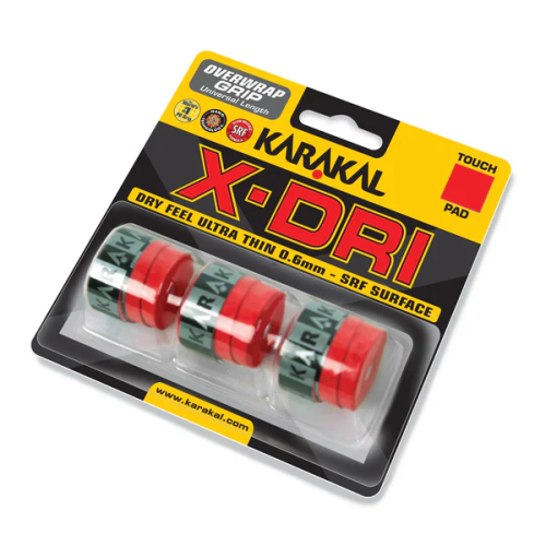 Karakal (Red) 3x Karakal X-DRI Overwrap Super Soft Ultra Thin Racket Grip